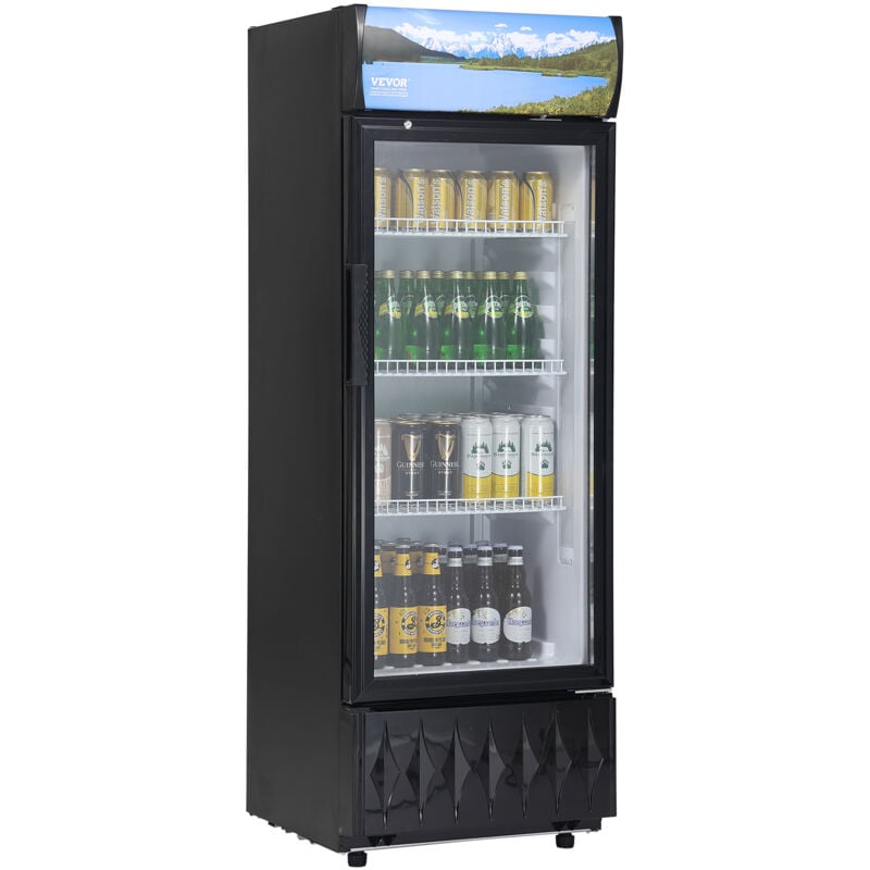 foto del prodotto mophorn vevor frigorifero per bevande commerciale 195l vetrina frigo temperatura 0 10 armadietto per bevande refrigerato 3 ripiani regolabili