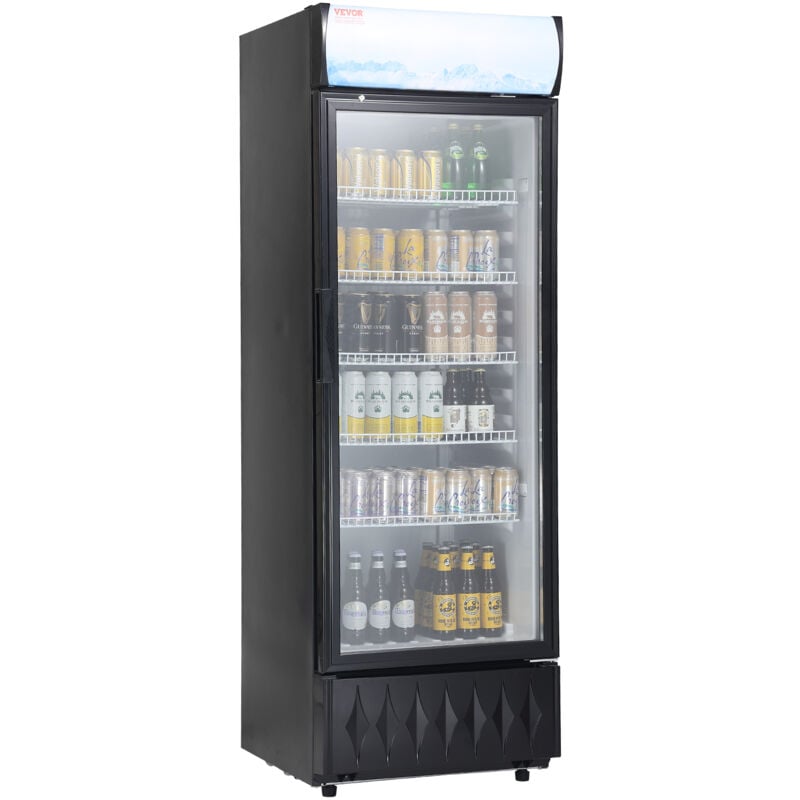 foto del prodotto mophorn vevor frigorifero per bevande commerciale 345l vetrina frigo temperatura 0 10 armadietto per bevande refrigerato 5 ripiani regolabili