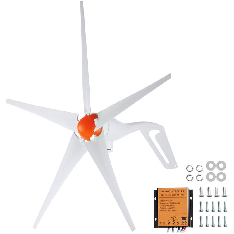 foto del prodotto mophorn vevor generatore eolico 500 w, kit turbina eolica 12 v generatore eolico 5 pale con controllo, direzione regolabile velocita del vento