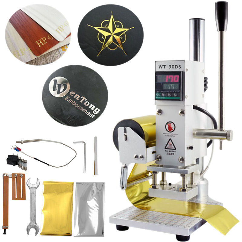 foto del prodotto mophorn vevor hot foil stamping machine, 10 x 13 cm 300 w 5,59 kg macchina abbronzante in acciaio inossidabile e lega di alluminio, cursore di