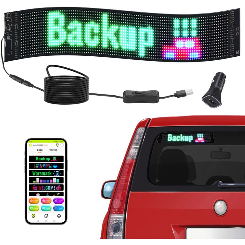 foto del prodotto mophorn vevor insegna led programmabile, pannello a scorrimento led a colori p6, tabellone fai da te, controllo app bluetooth, segnaletica per