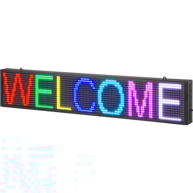 foto del prodotto mophorn vevor insegna luminosa a led programmabile, cartellone pubblicitario a scorrimento a colori p10 rgb, testo personalizzato, controllo wifi