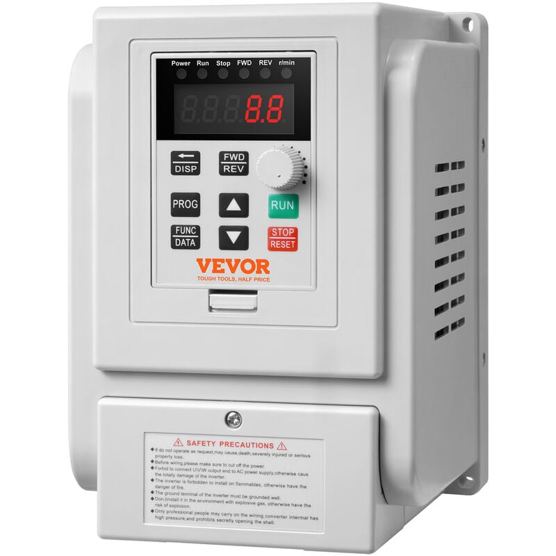 foto del prodotto mophorn vevor inverter azionamento a frequenza variabile 2,2kw, regolatore convertitore frequenza 3cv 10a 0 400hz vfd ingresso monofase uscita