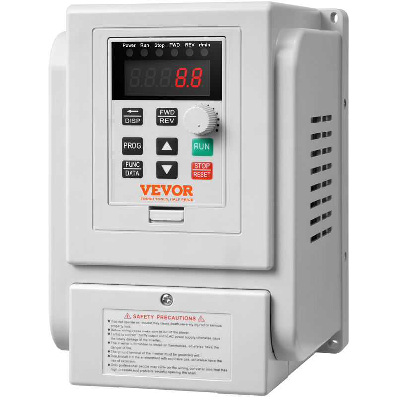 foto del prodotto mophorn vevor inverter azionamento a frequenza variabile 4kw, regolatore convertitore di frequenza 5cv 18a 0 400hz vfd ingresso monofase uscita