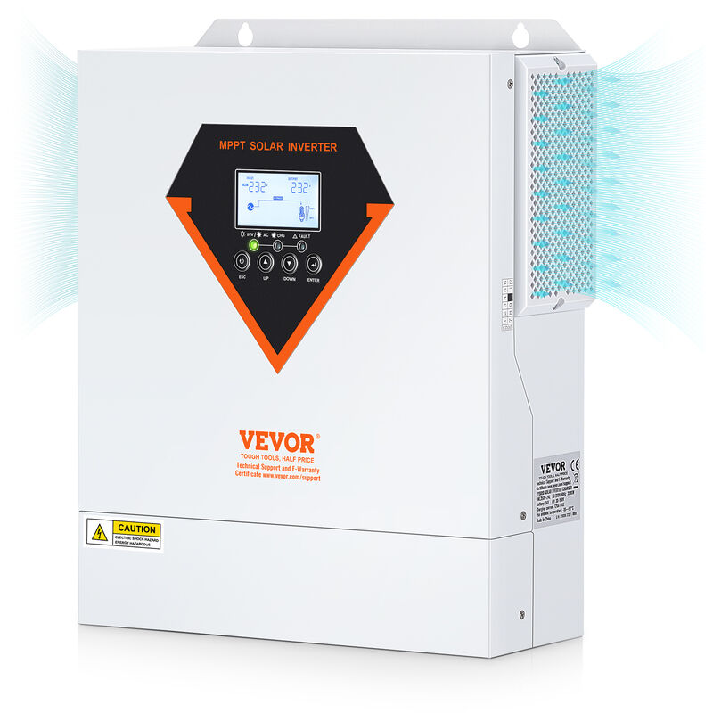 foto del prodotto mophorn vevor inverter ibrido da 3500w convertitore sole ibrido 230v ca onda sinusoidale pura off grid con regolatore di carica solare mppt 60a