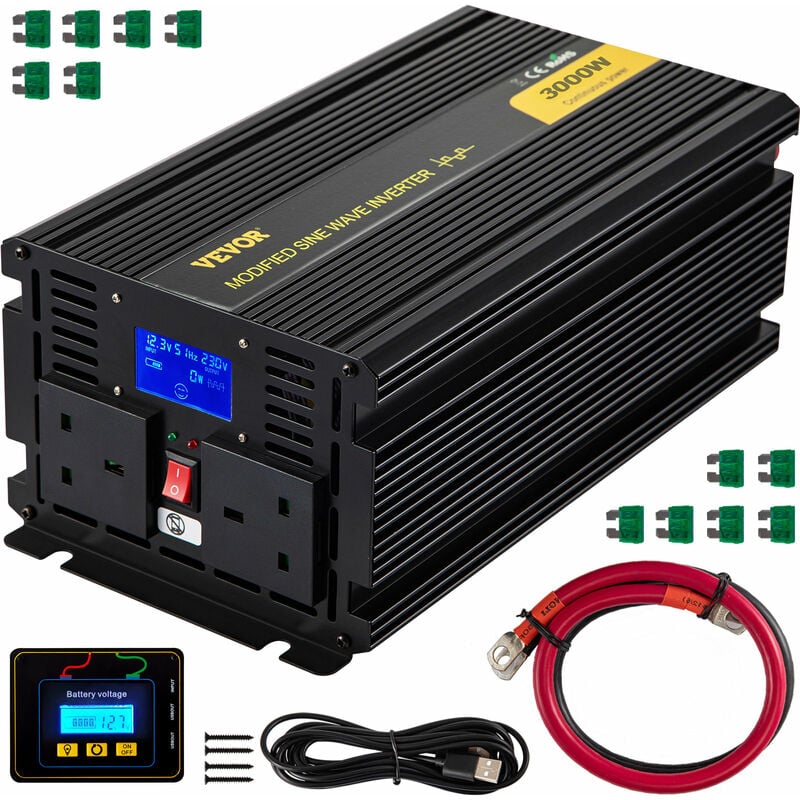 foto del prodotto mophorn vevor invertitore onda sinusoidale modificata tensione da 12v cc a 240v ca convertitore modificata potenza 3000w a 6000w, inverter onda