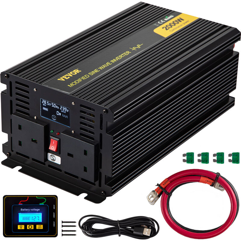 foto del prodotto mophorn vevor invertitore onda sinusoidale modificata tensione da 24v cc a 240v ca trasformatore modificata potenza 2000w a 4000w, inverter onda