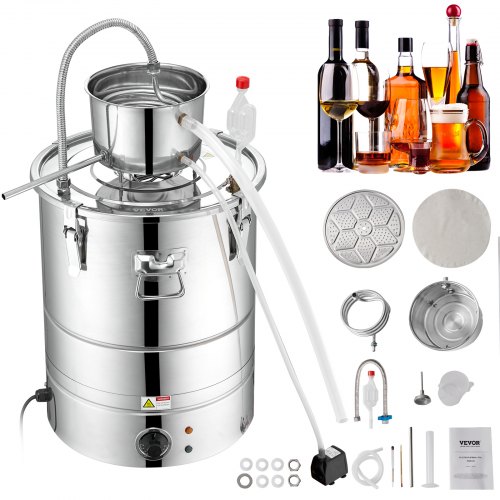 foto del prodotto mophorn vevor kit di distillatore elettrico alcol in acciaio inox capienza 30l potenza nominale 1800w con pompa dell acqua potenza 6,8 8w,