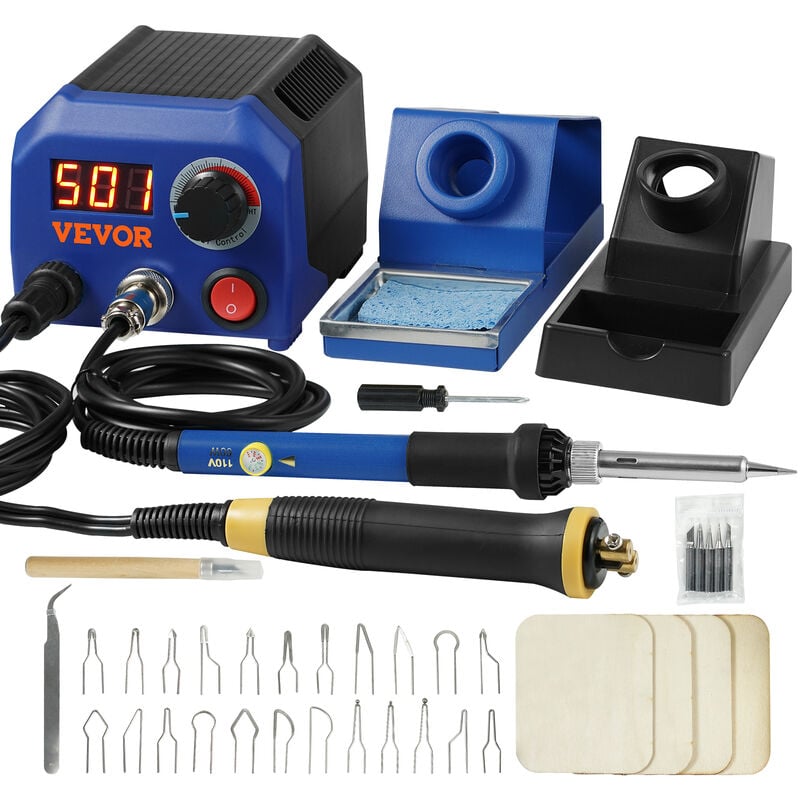 foto del prodotto mophorn vevor kit pirografia per legno temperatura regolabile 250700 c con display bruciatore per legno con 5 punte solide, set di strumenti