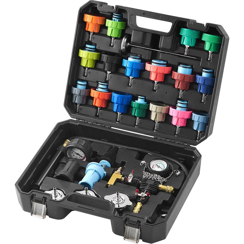 foto del prodotto mophorn vevor kit tester universale per pressione del sistema di raffreddamento sostituzione del radiatore, kit adattatori per pompa a mano kit