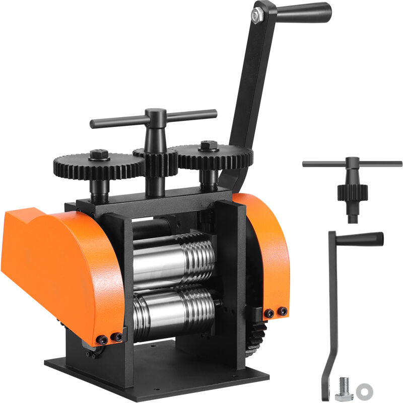 foto del prodotto mophorn vevor laminatoio per gioielliere larghezza 45mm, laminatoio per gioielli spessore 0 6 mm rapporto di trasmissione regolabile 1 2,4 per la