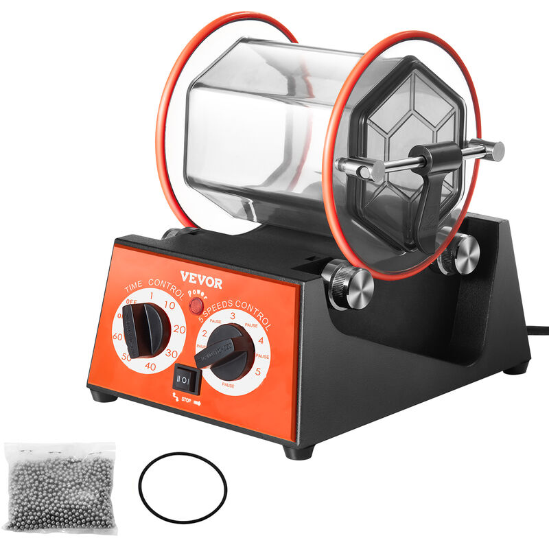 foto del prodotto mophorn vevor lucidatrice per gioielli metalli buratto rotativo capienza max. da 5kg per uso domestico fai da te lucidatrice 230v ca 60 hz