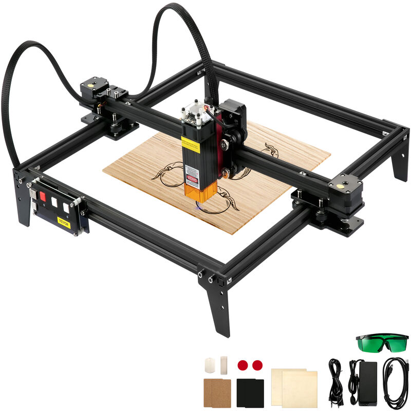 foto del prodotto mophorn vevor macchina per incisione laser, 310 x 300 mm potenza 5,5 w 6000 mm min incisione laser in lega di alluminio per carta, legno, pelle,