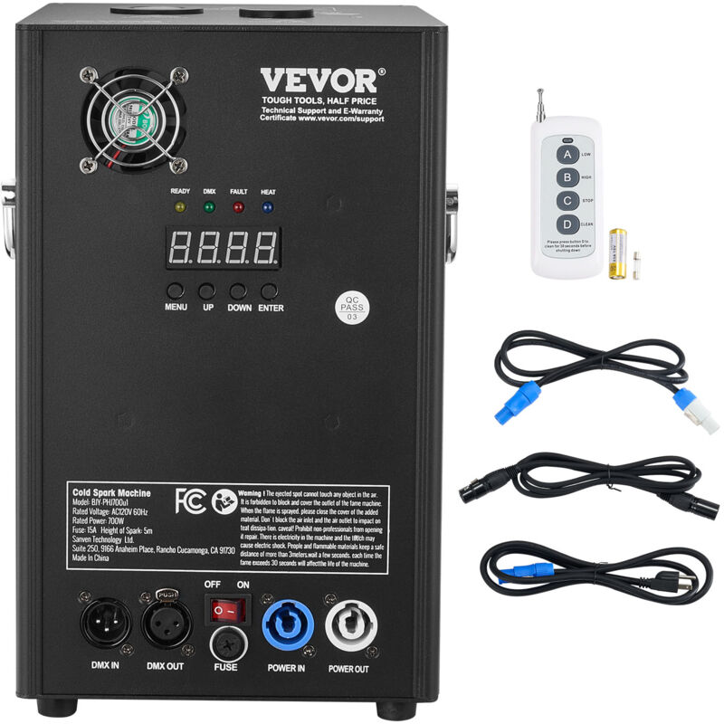 foto del prodotto mophorn vevor macchina per scintille 700 w macchina pirotecnica macchina per fuochi deartificio controllore dmx regolabile 2 5m macchina per