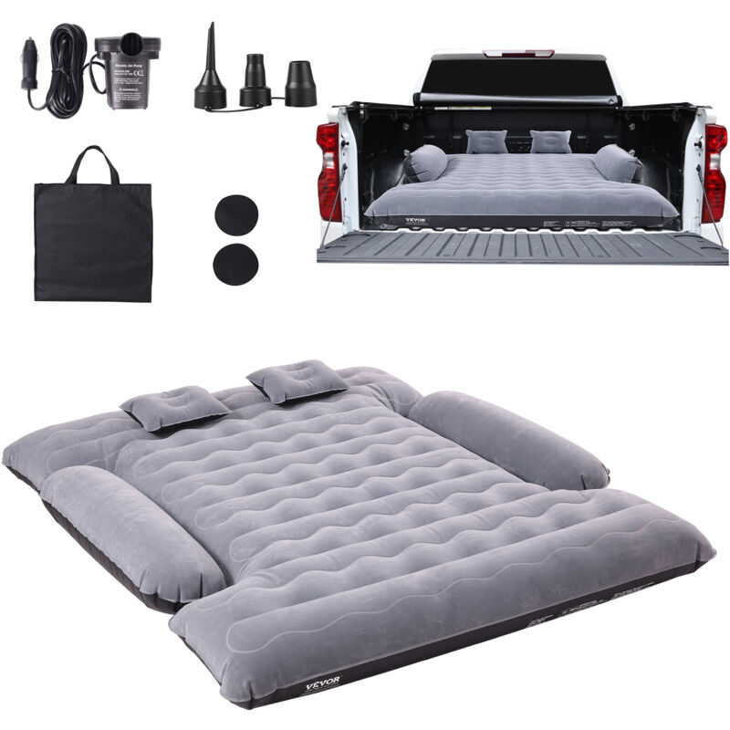 foto del prodotto mophorn vevor materasso ad aria per camion, per 6 6,5 piedi di grandi dimensioni, letto da campeggio gonfiabile con pompa ad aria 12v 2 cuscini,