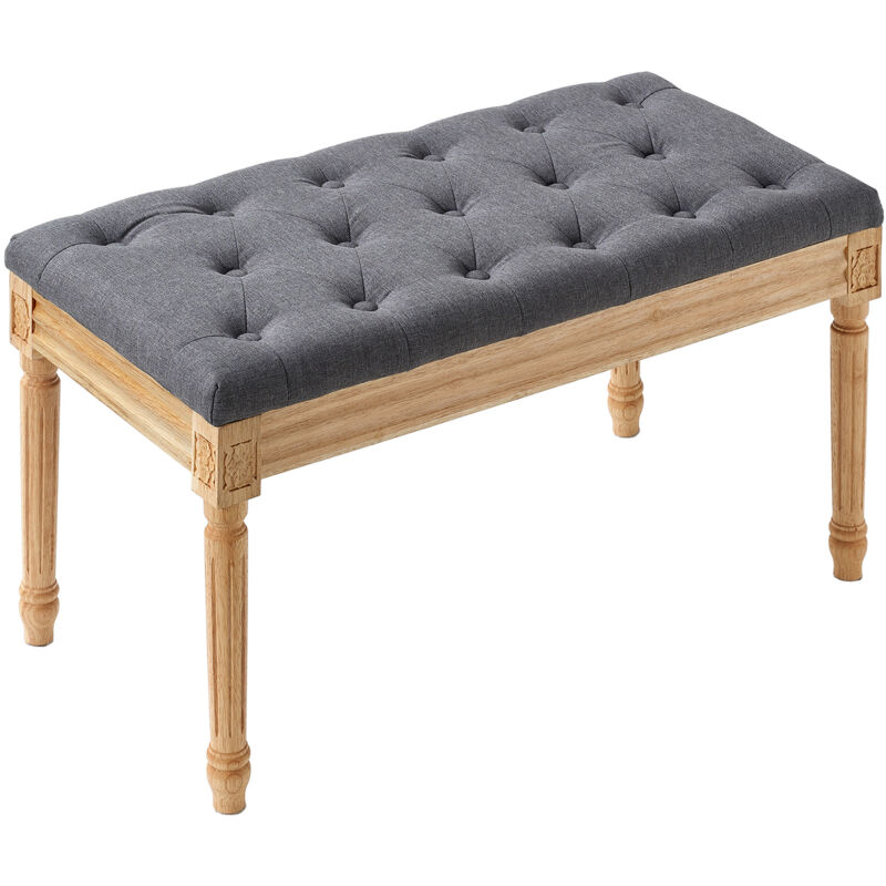 foto del prodotto mophorn vevor panca imbottita 16 larghezza panca fine letto cuscino imbottito in schiuma gambe in legno, sgabello poggiapiedi da ingresso per sala