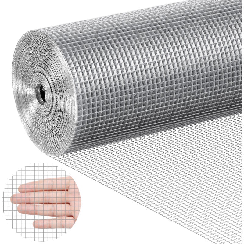 foto del prodotto mophorn vevor panno per ferramenta 1220 mm x 30,48 m calibro 23 rotolo di rete metallica zincata a caldo, recinzione filo metallico per polli,rete