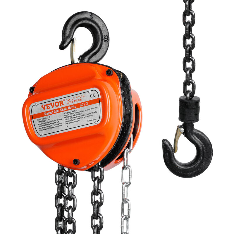 foto del prodotto mophorn vevor paranco a catena manuale triangolare altezza di sollevamento 2,8 m capacita carico max. 1 tonnellata forza di trazione 320 n, paranco