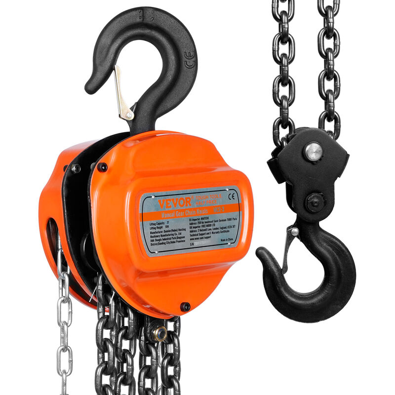 foto del prodotto mophorn vevor paranco a catena manuale triangolare altezza di sollevamento 2,8 m capacita carico max. 2 tonnellate forza di trazione 365 n, paranco