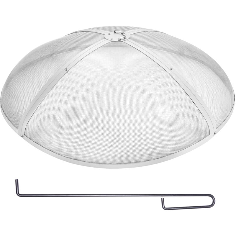 foto del prodotto mophorn vevor parascintille rotondo per braciere da 40 , copertura metallica in acciaio resistente rinforzato, coperchio per braciere da esterno,