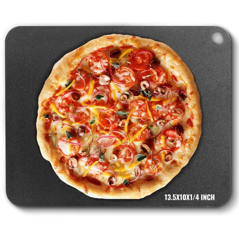 foto del prodotto mophorn vevor pietra refrattaria, piastra per pizza in acciaio da forno, 340 x 250 x 6 mm, pietra per pizza in acciaio al carbonio, teglia per