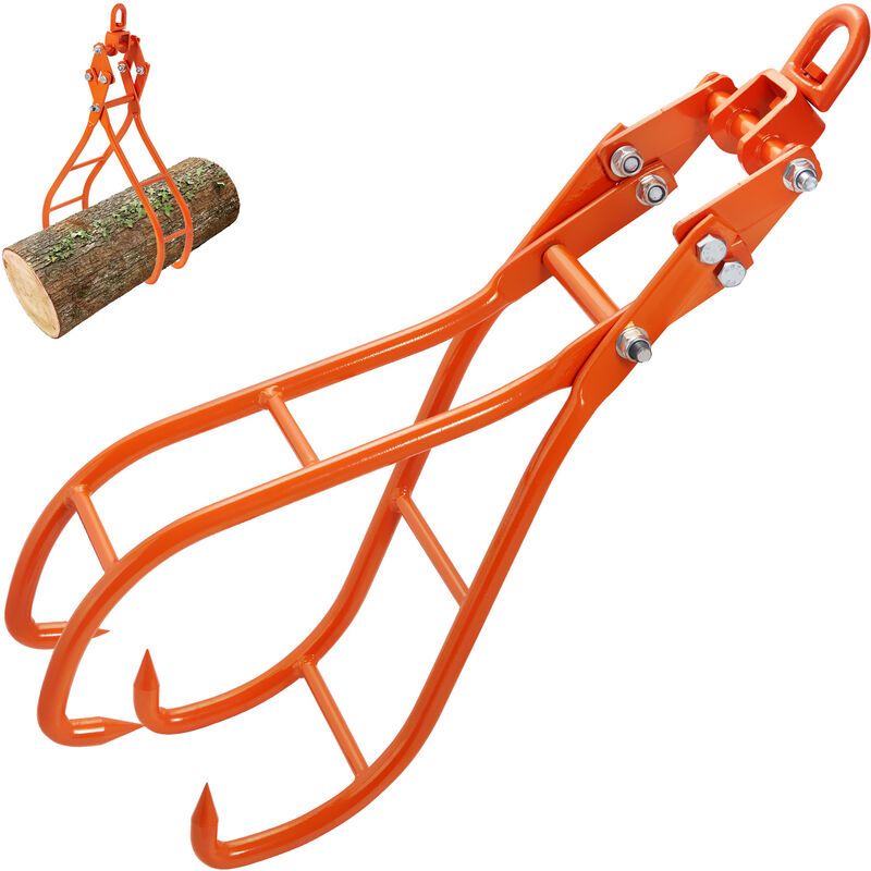 foto del prodotto mophorn vevor pinza forestale per tronchi 711,2 mm pinza di sollevamento per tronchi di legno ganci 4 griffe girevoli portata max. 1000 kg pinza