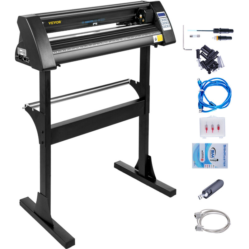 foto del prodotto mophorn vevor plotter da taglio in vinile nero, kh 720 2 mb 28 pollici macchina della taglierina del vinile in alluminio manuale per campo