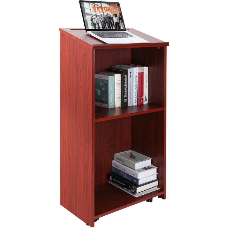 foto del prodotto mophorn vevor podio per conferenze 60x36x120 cm podio per presentazioni in legno mdf piano inclinato con ripiano leggio in piedi, podio 120cm per