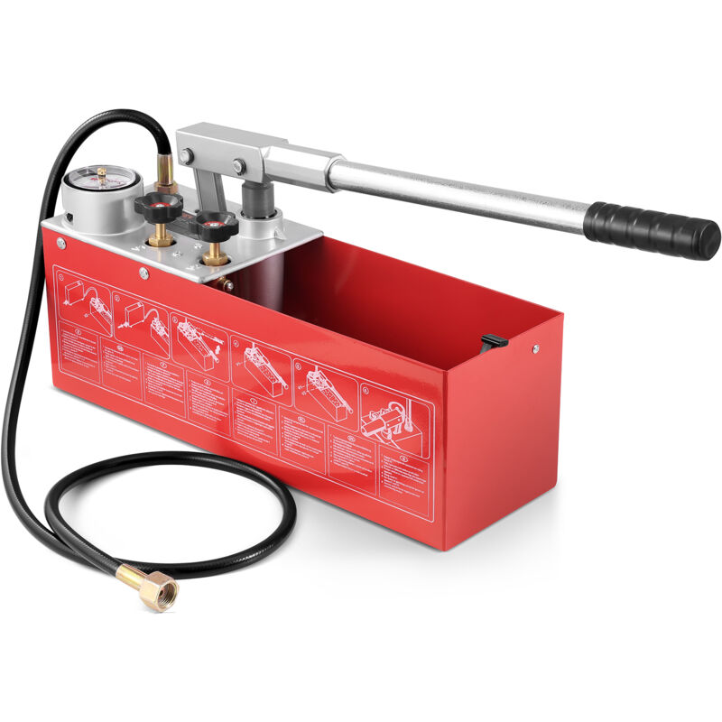 foto del prodotto mophorn vevor pompa di prova idrostatica, max 25 bar 362 psi, kit tester manuale della pressione dellacqua idraulica a doppia valvola con manometro