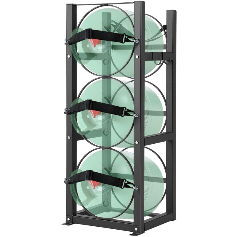 foto del prodotto mophorn vevor portabottiglie gas, capacita 3 x 13,6 kg, portabombola refrigerante 32,5 x 33 x 84 cm, scaffale in solido acciaio a3 per freon, gas,