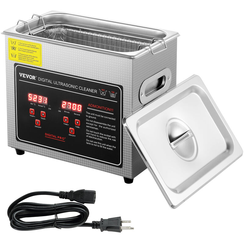 foto del prodotto mophorn vevor pulitore a ultrasuoni digitale in acciaio inox capacita 3 litri con riscaldamento tempo temperatura regolabile, macchina pulitrice a