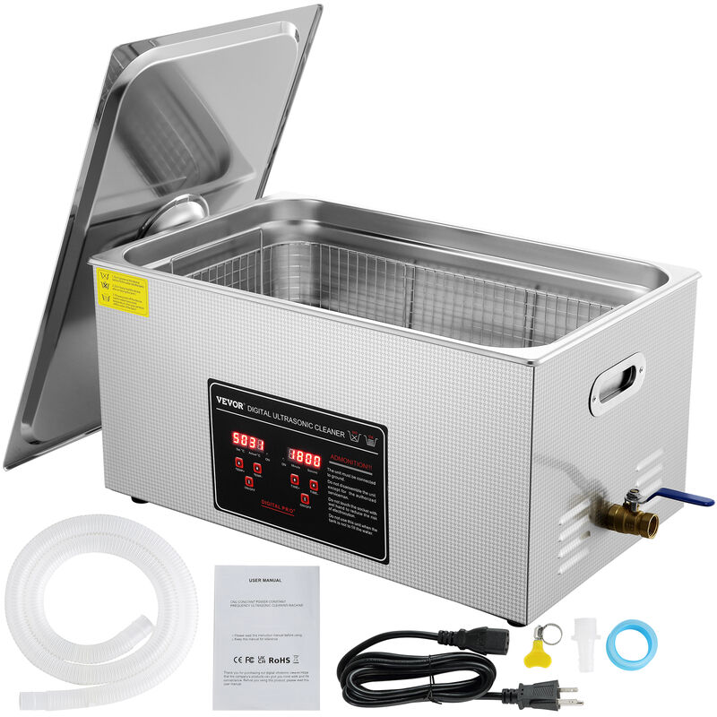 foto del prodotto mophorn vevor pulitore a ultrasuoni display digitale in acciaio inox capienza 22 litri con riscaldamento tempo temperatura regolabile, macchina