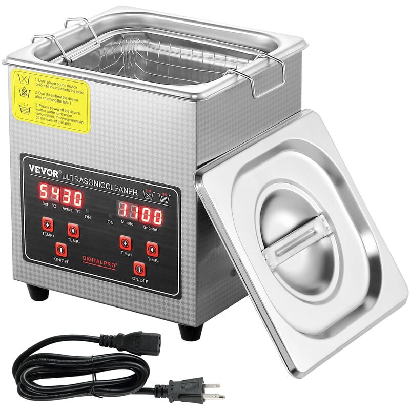 foto del prodotto mophorn vevor pulitore a ultrasuoni vassoio display digitale in acciaio inox capienza 2 litri con riscaldamento tempo temperatura regolabile,