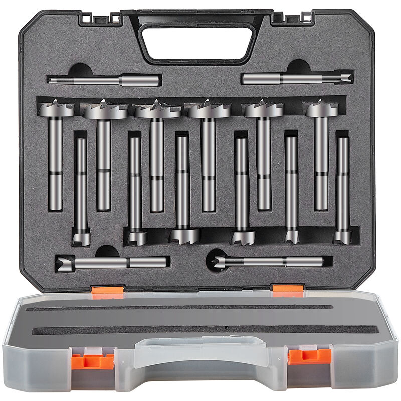 immagine 0 del prodotto mophorn vevor punte forstner 16 pezzi set punte per sagomare 6 41 mm lunghezza 60 mm, set punte forstner in valigetta in acciaio al carbonio