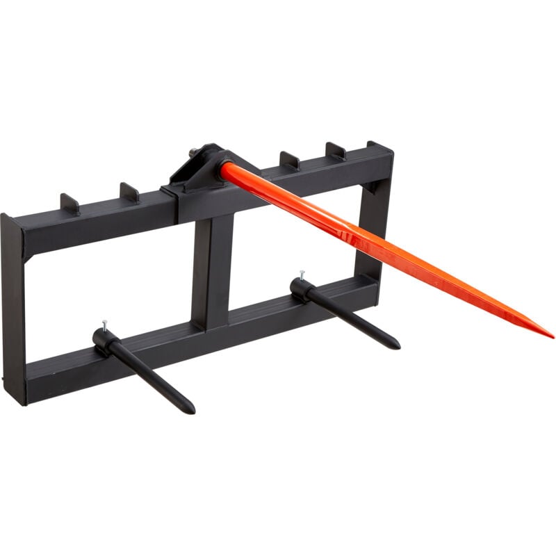 foto del prodotto mophorn vevor raccoglitrice per balle di fieno capacita di carico max. 725kg forca per balle 1250mm 3 denti, forche chiodate attacco per benna con