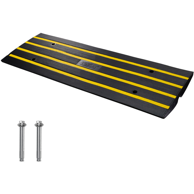 foto del prodotto mophorn vevor rampa per soglia in gomma altezza 6,5cm capacita carico max. 15 tonnellate per veicoli, rampa per soglia superficie antiscivolo con