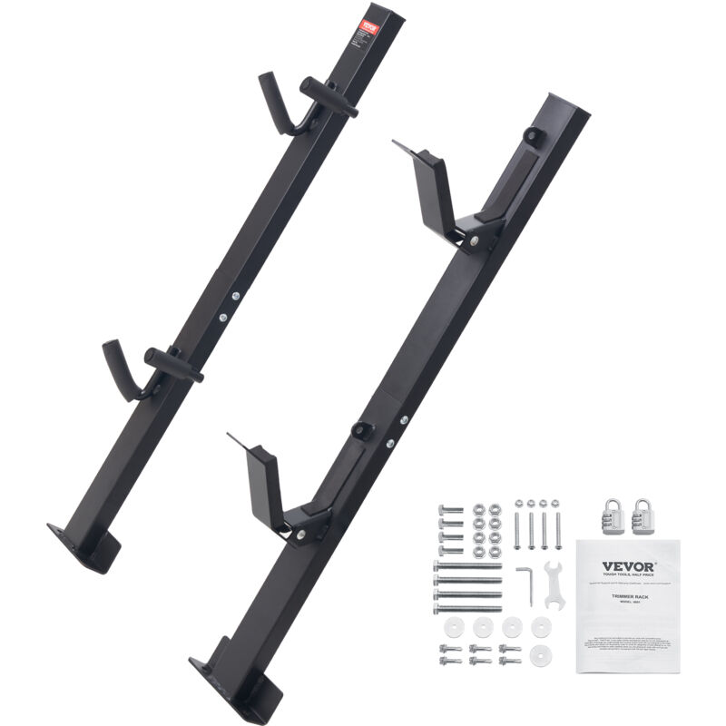 foto del prodotto mophorn vevor rastrelliera per decespugliatore, rastrelliera per trimmer da 2 posti, rastrelliera per rimorchio supporto per rifiniture con blocco