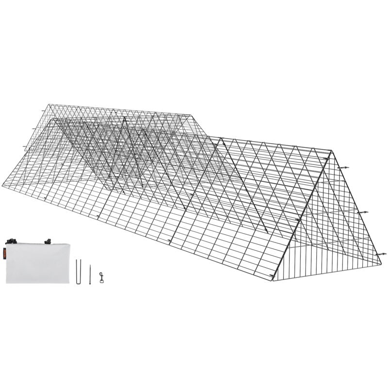 foto del prodotto mophorn vevor recinto per polli pollame a tunnel, 729 x 200 x 61,5 cm, tunnel per polli da cortile esterno, pollaio da esterno con telai angolari,