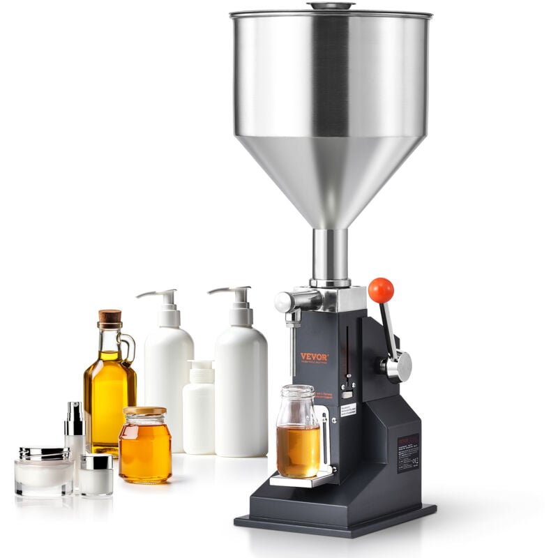 foto del prodotto mophorn vevor riempitrice manuale liquidi riempitrice manuale 5 50 ml, riempitrice regolabile in acciaio inossidabile con tramoggia per latte,
