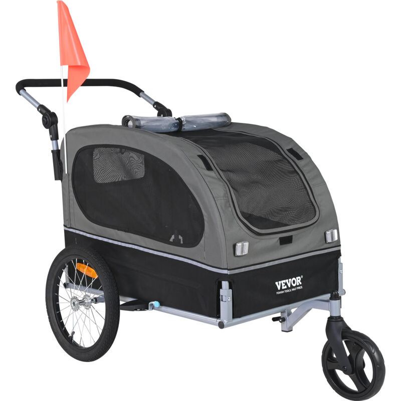 foto del prodotto mophorn vevor rimorchio bici per cani pieghevole portata max. 40kg passeggino per animali domestici con ruote a sgancio rapido, attacco universale,