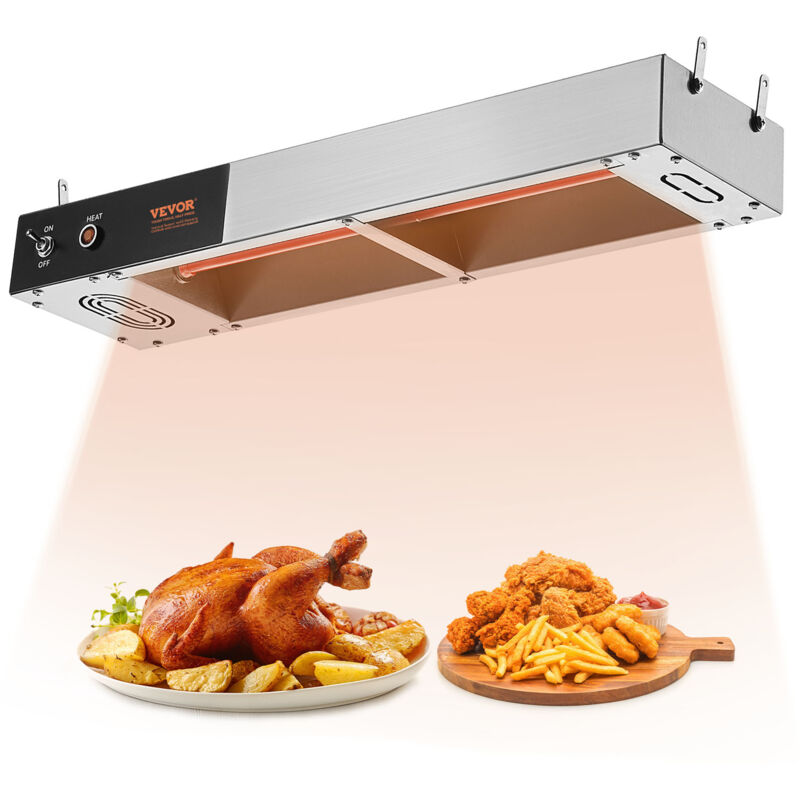foto del prodotto mophorn vevor scalda patate fritte, lampada riscaldante alimenti fritti commerciale 750 w, stazione scaldavivande luce riscaldante acciaio inox,