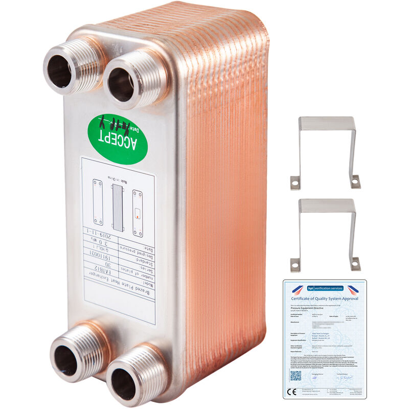 foto del prodotto mophorn vevor scambiatore di calore 30 piastre scambiatore di calore per riscaldamento eatb12 scambiatore di calore piastre in acciaio