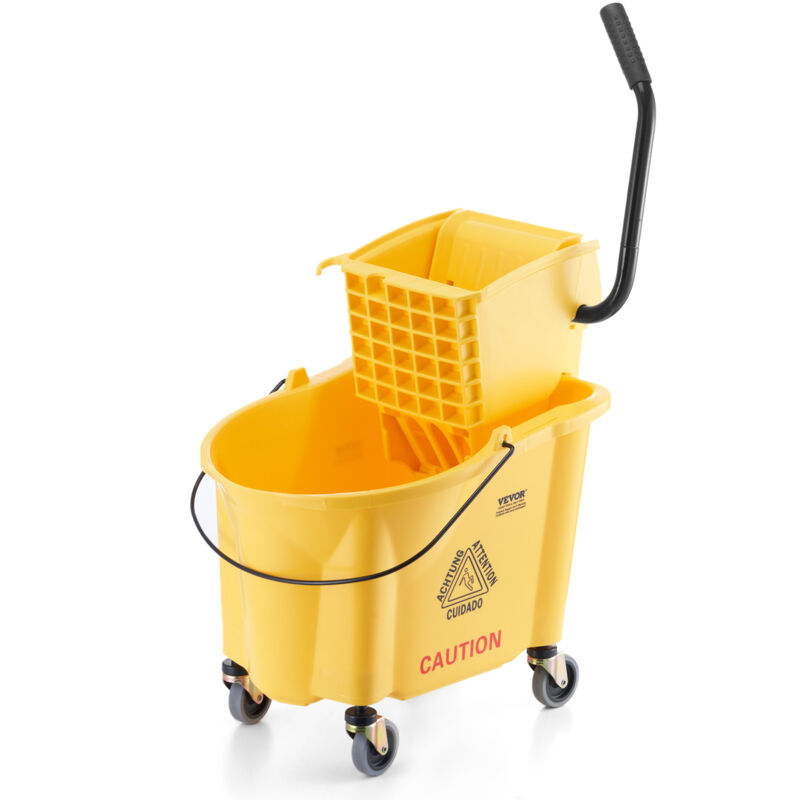 foto del prodotto mophorn vevor secchio per mocio con strizzatore 38,54 dm3 secchio per mop commerciale con strizzatore a pressione laterale, secchio per mop a