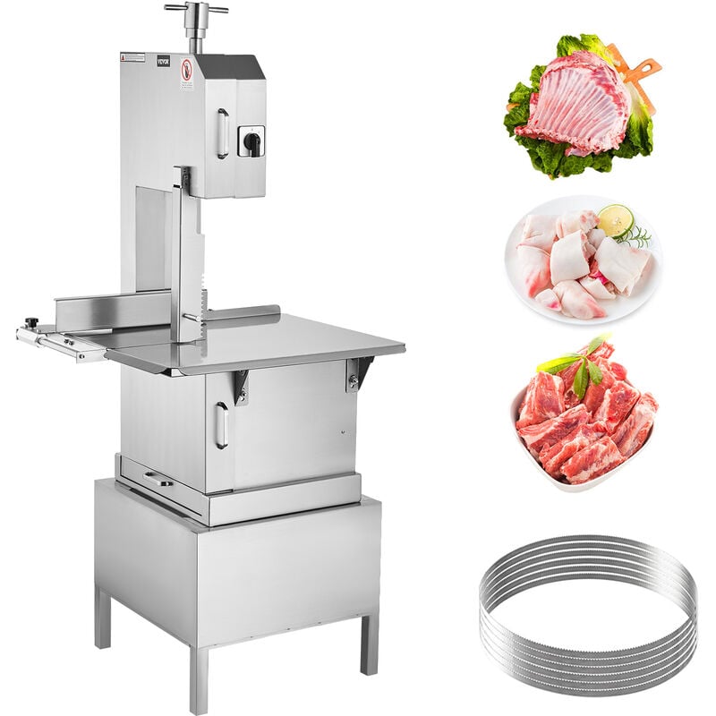 foto del prodotto mophorn vevor segaossa elettrica da terra uso commerciale in acciaio inox per carne ossa da macellerie 2200w produttivita max. 1500kg ora, macchina