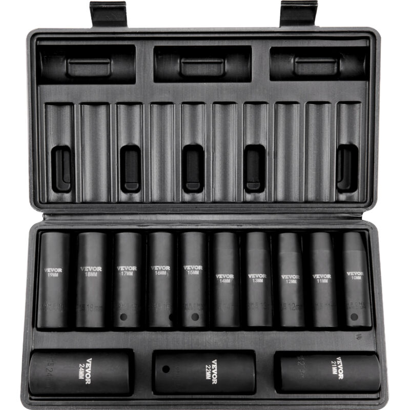 foto del prodotto mophorn vevor set di bussole a impatto 1 2 set di 13 bussole 10 24 mm per avvitatore a percussione in acciaio legato cr v con indicatori di
