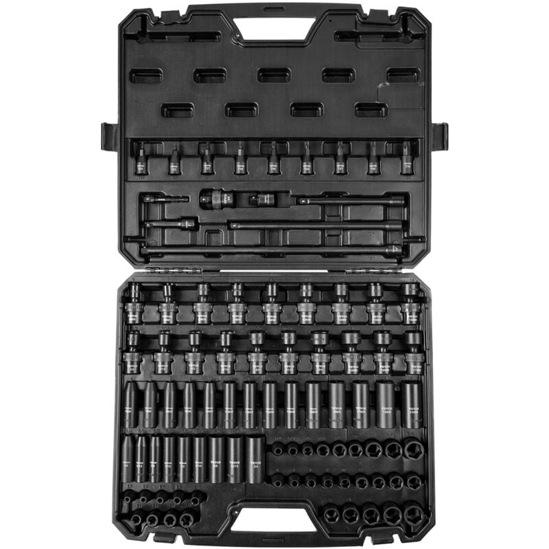 foto del prodotto mophorn vevor set di bussole a impatto 3 8 set di 90 bussole 6 19 mm per avvitatore a percussione in acciaio legato cr mo, set chiavi a bussole