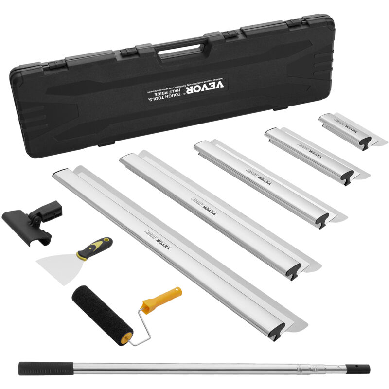 foto del prodotto mophorn vevor set di lame per rasatura per cartongesso 254 406 610 813 1016 mm lame per rasatura, manico estensione 862 2072 mm coltello in acciaio