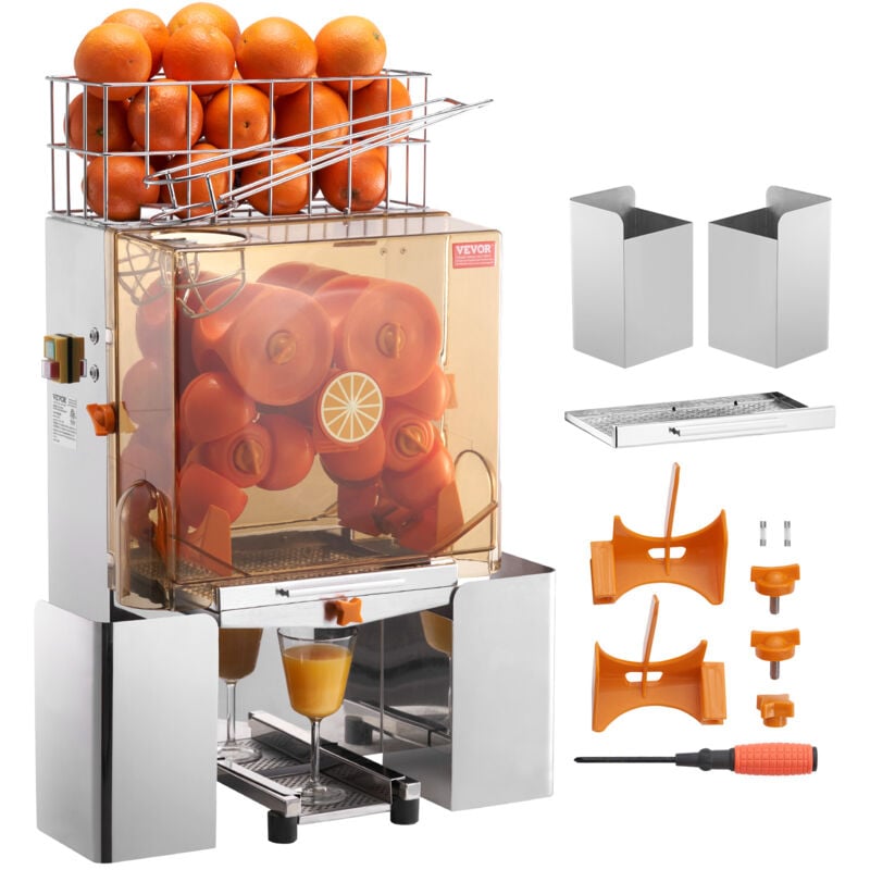 foto del prodotto mophorn vevor spremiagrumi elettrico commerciale 120 w, estrattore di succo alimentazione automatica con filtro estraibile e secchio raccolta