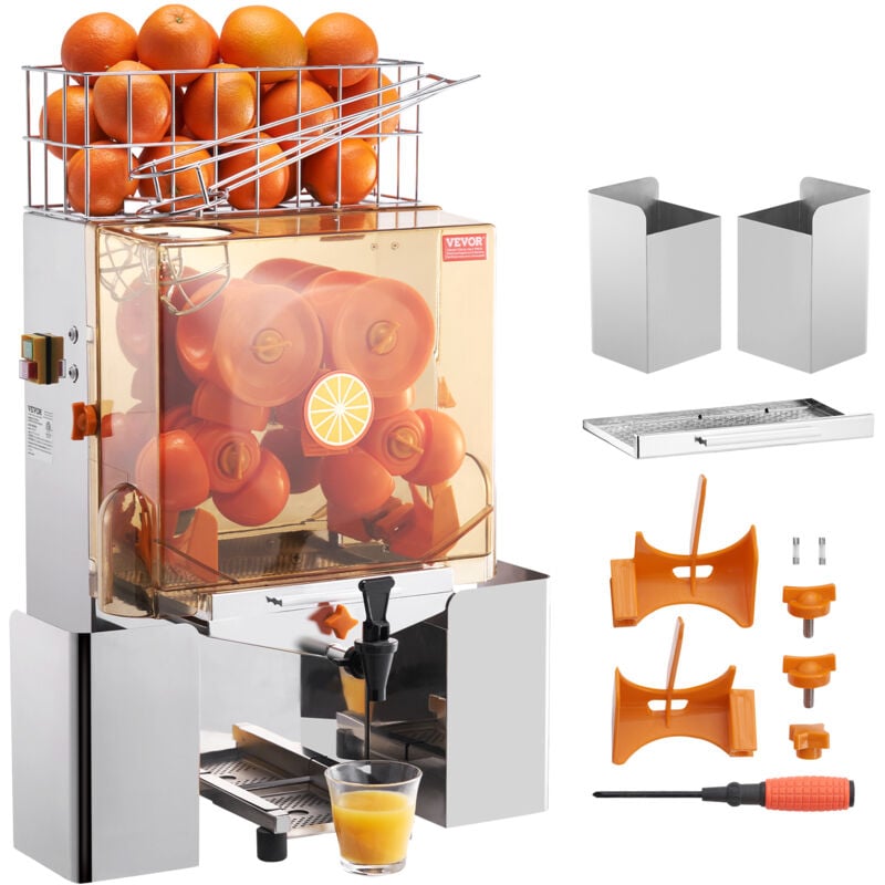 foto del prodotto mophorn vevor spremiagrumi elettrico commerciale 120 w, estrattore di succo alimentazione automatica con filtro estraibile e secchio rubinetto