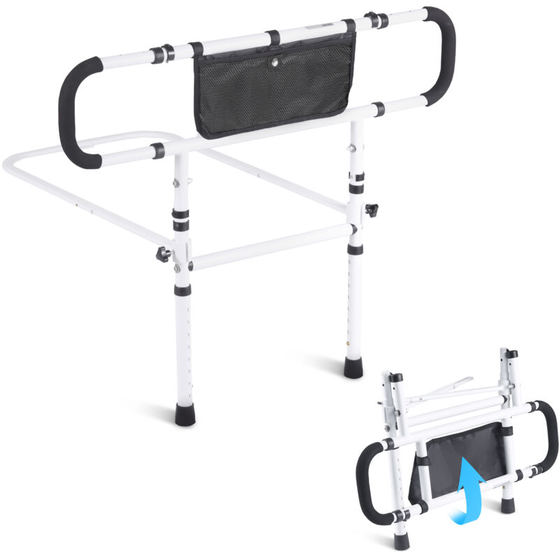 foto del prodotto mophorn vevor supporto del letto pieghevole a 180 protezione laterale del letto di sicurezza carico max. 204 kg, maniglia regolabile a 4 livelli